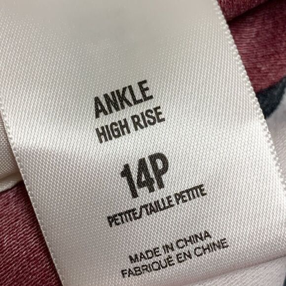 Womens Express Striped High Rise Ankle Career Business Work Pants - Picture 7 of 8